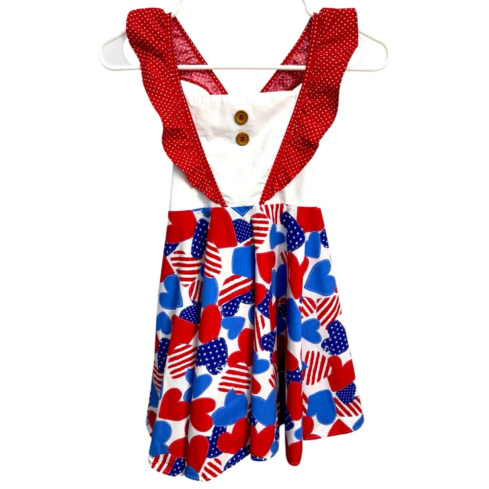 Red and Blue Casual Dress‎ with Patriotic Flair